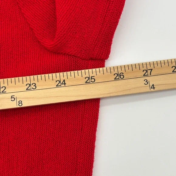 Vintage IZOD Lacoste Red V Neck Cardigan Grandpa Sweater Men's XL Made in USA - Picture 8 of 10